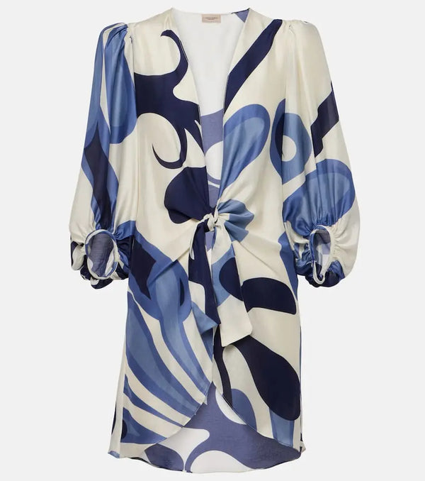 Adriana Degreas Algae printed puff-sleeve shirt