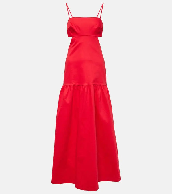 Adriana Degreas Cutout tiered cotton-blend maxi dress | LYBSTORE