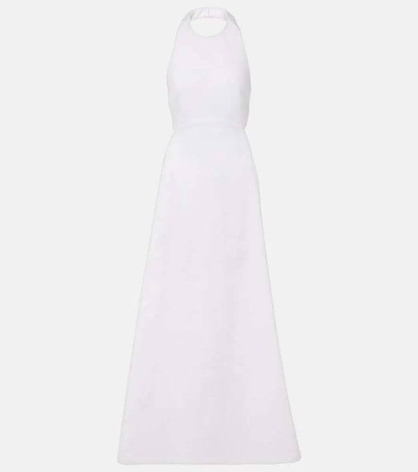 Adriana Degreas Halterneck cotton-blend maxi dress