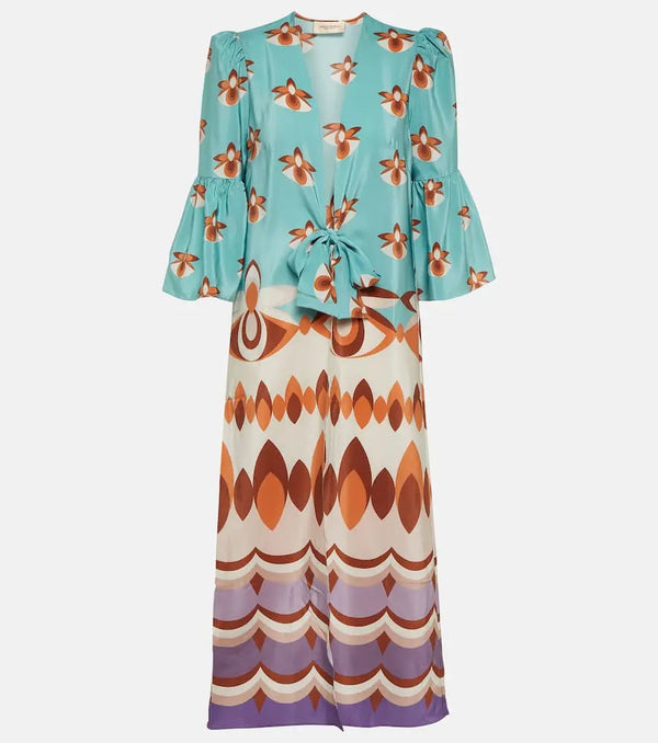 Adriana Degreas Vintage printed silk maxi dress | LYBSTORE