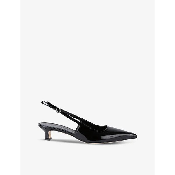 Aeyde Catrina patent-leather slingback courts