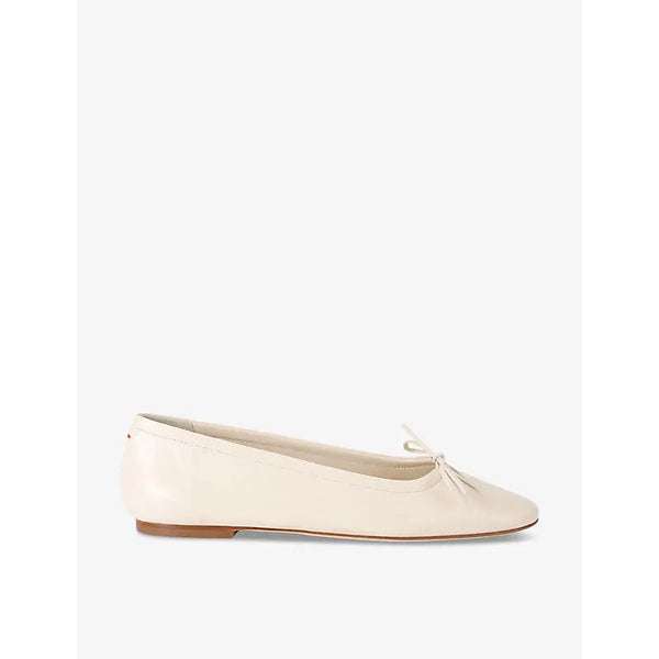 Aeyde Delfina bow-embellished leather ballet flats