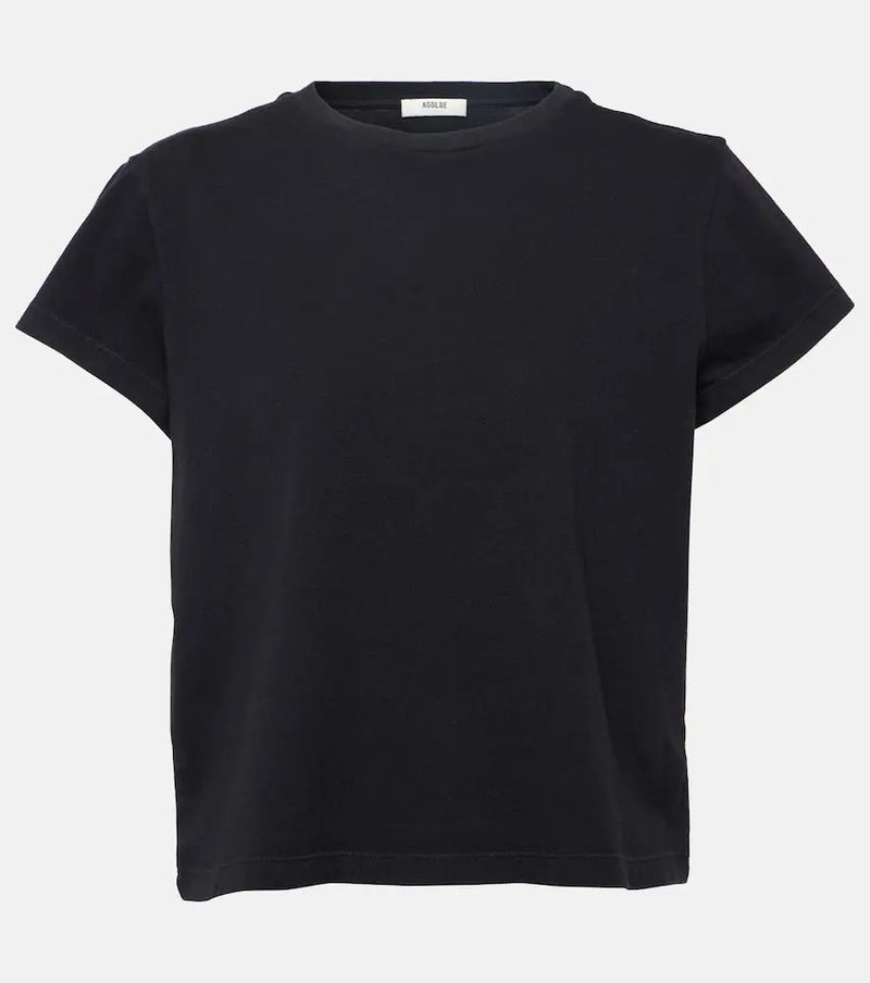 Agolde Adine cropped cotton jersey T-shirt | LYBSTORE