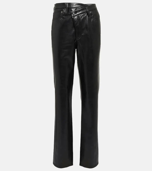 Agolde Criss-Cross high-rise faux leather pants | LYBSTORE