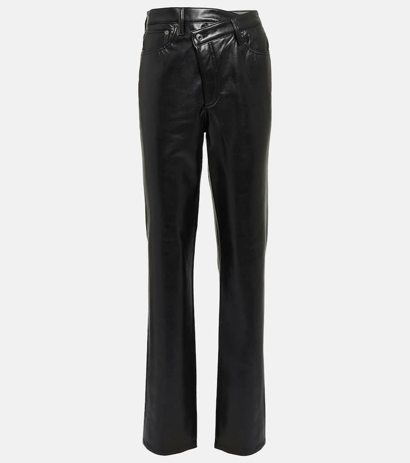 Agolde Criss-Cross high-rise faux leather pants | LYBSTORE