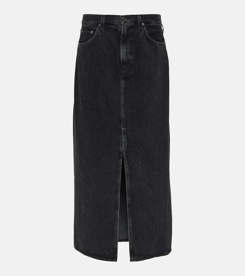 Agolde Leif denim maxi skirt