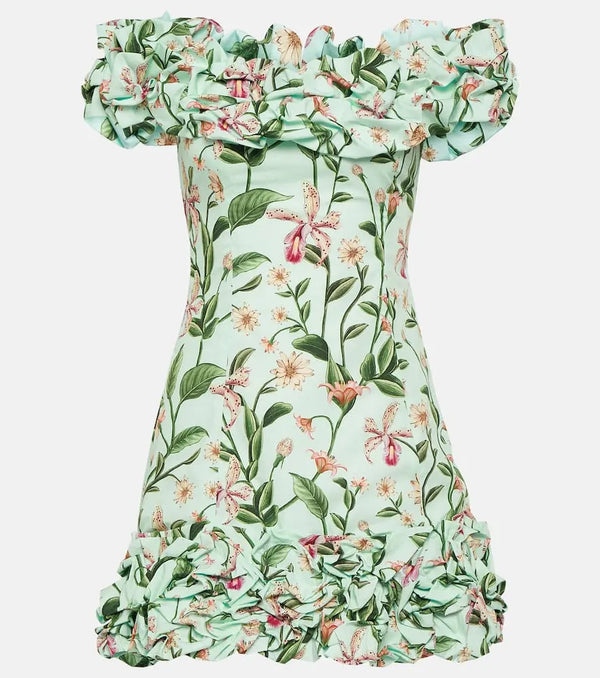 Agua by Agua Bendita Jardín floral cotton minidress | LYBSTORE