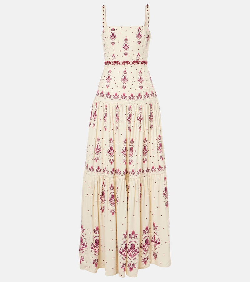 Agua by Agua Bendita Lima Relato embroidered linen maxi dress