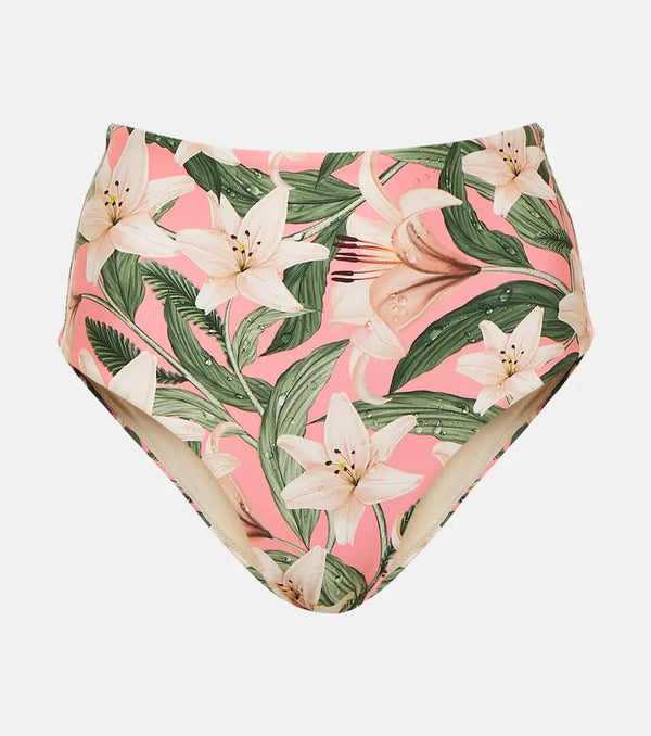 Agua by Agua Bendita Magenta floral high-rise bikini bottoms | LYBSTORE