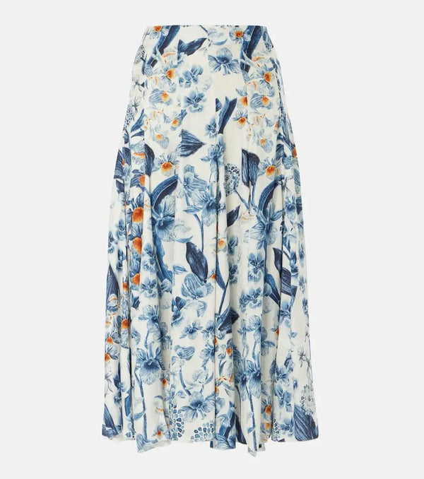 Agua by Agua Bendita Mimosa floral midi skirt | LYBSTORE