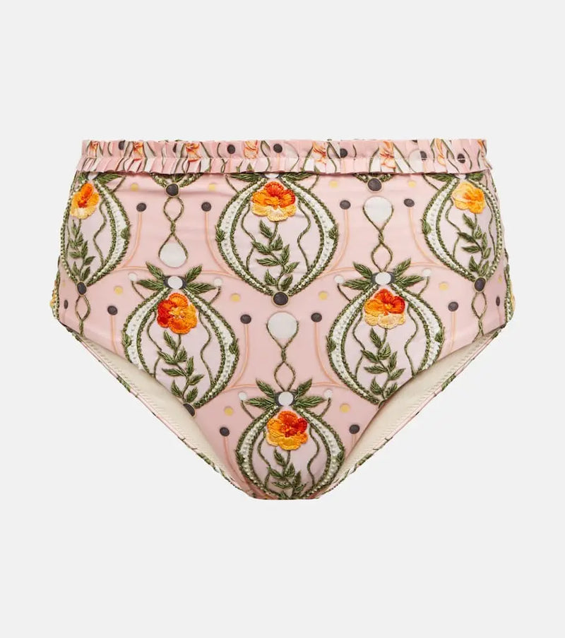 Agua by Agua Bendita Nopal Lunar embroidered bikini bottoms | LYBSTORE