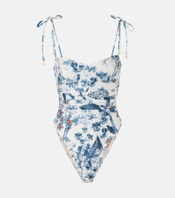 Agua by Agua Bendita Rabano floral bustier swimsuit | LYBSTORE