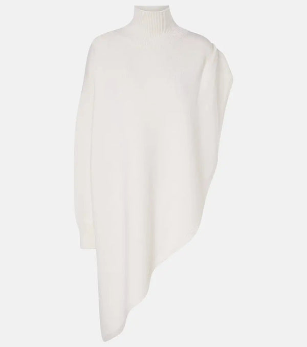 Alaïa Asymmetric caped wool sweater | LYBSTORE