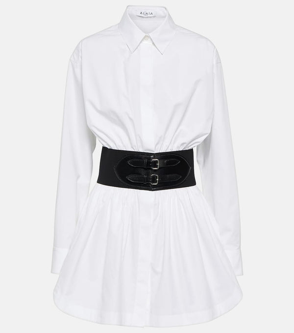 Alaïa Belted cotton poplin shirt