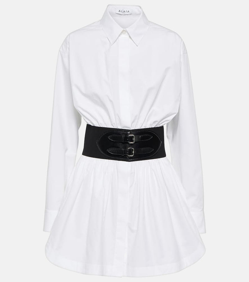 Alaïa Belted cotton poplin shirt