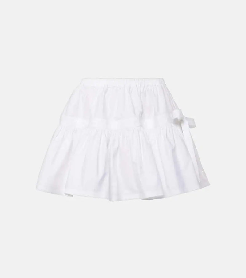 Alaïa Bow-detail ruffled miniskirt | LYBSTORE