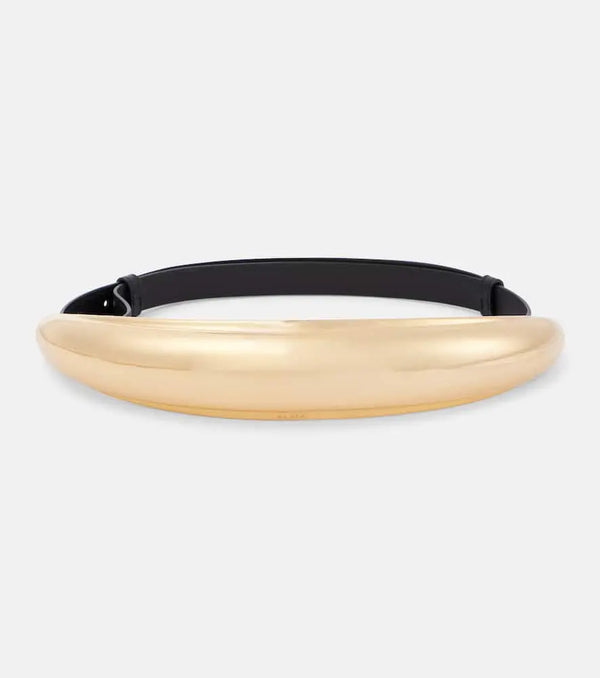 Alaïa Bumber leather-trimmed belt | LYBSTORE