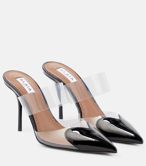 Alaïa Caur patent leather and PU mules