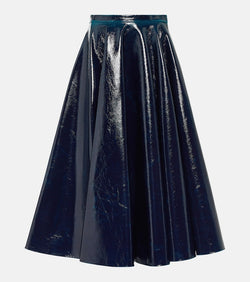 Alaïa Coated wool-blend midi skirt