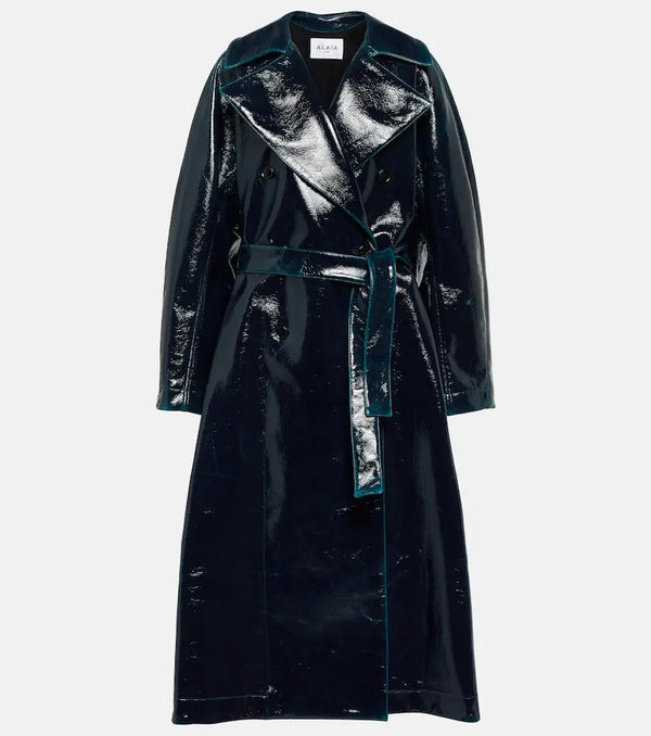 Alaïa Coated wool-blend trench coat | LYBSTORE