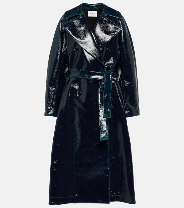 Alaïa Coated wool-blend trench coat