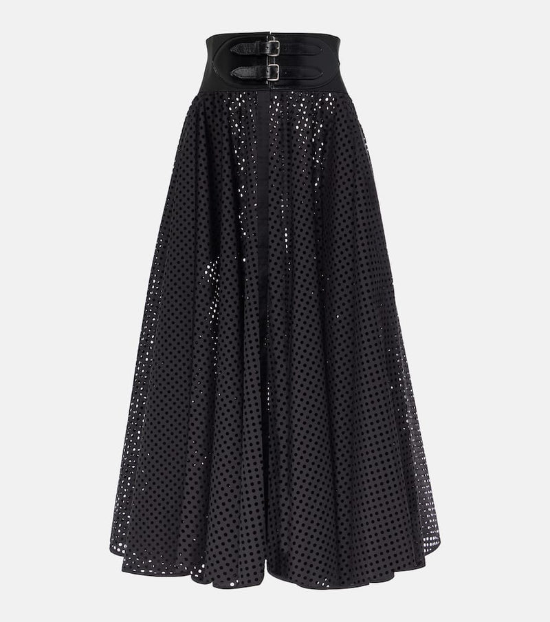 Alaïa Cotton-blend midi skirt