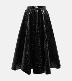 Alaïa Croc-effect midi skirt