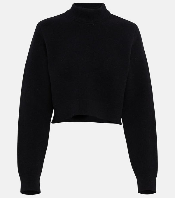 Alaïa Cropped virgin wool turtleneck sweater | LYBSTORE