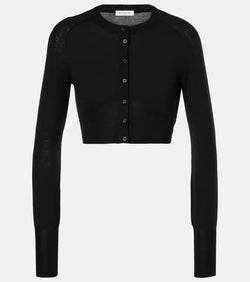 Alaïa Cropped wool-blend cardigan | LYBSTORE