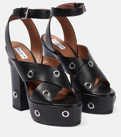 Alaïa Eyelet-embellished leather sandals