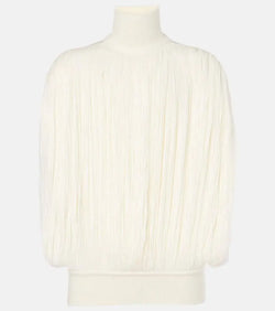 Alaïa Fringed wool turtleneck sweater