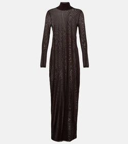 Alaïa High-neck knit maxi dress | LYBSTORE