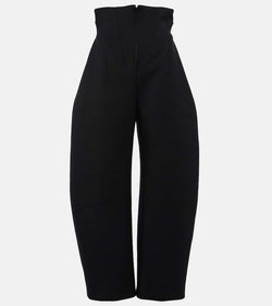 Alaïa High-rise wool barrel-leg pants