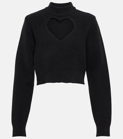 Alaïa Keyhole virgin wool cropped sweater