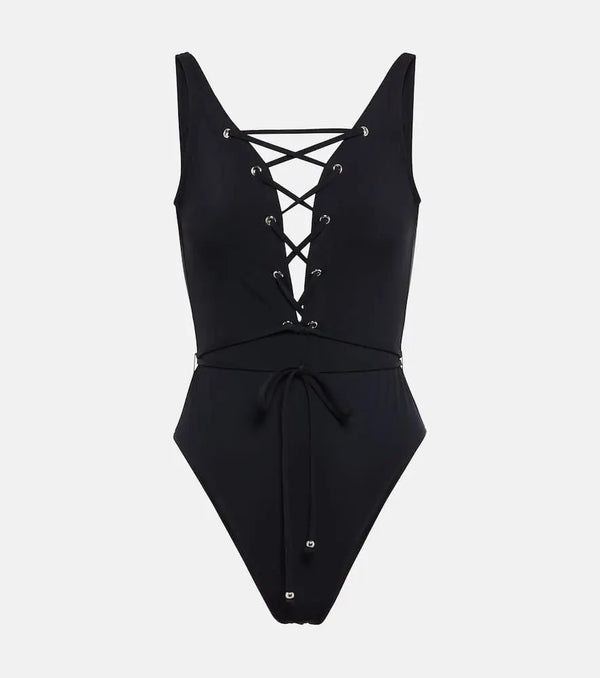 Alaïa Lace-up swimsuit | LYBSTORE