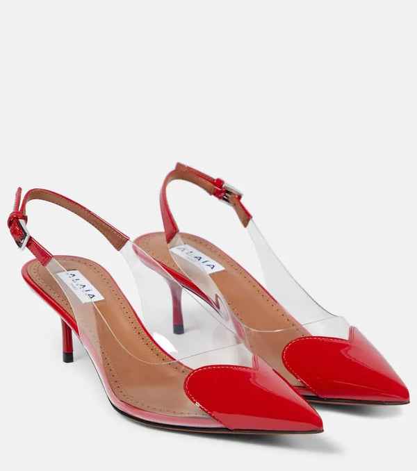 Alaïa Le Caur leather and PU slingback pumps | LYBSTORE