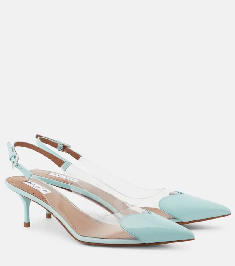 Alaïa Le Caur patent leather and PU slingback pumps | LYBSTORE