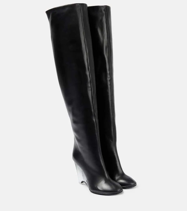 Alaïa Leather knee-high boots | LYBSTORE