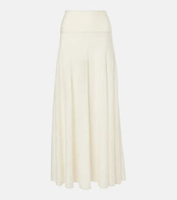 Alaïa Low-rise virgin wool maxi skirt