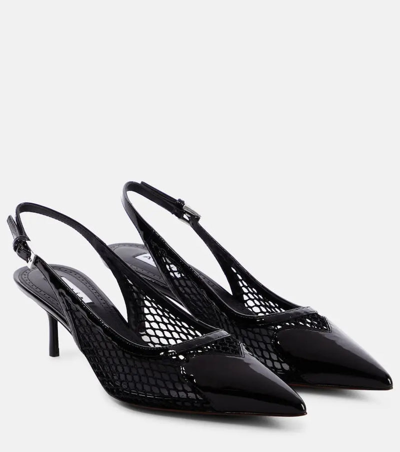 Alaïa Patent leather slingback pumps | LYBSTORE