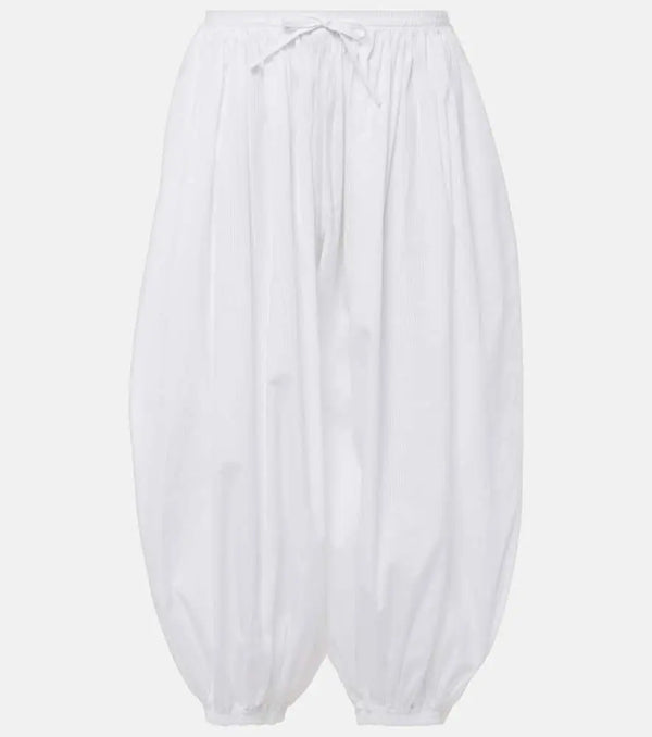 Alaïa Pleated cotton poplin wide-leg pants