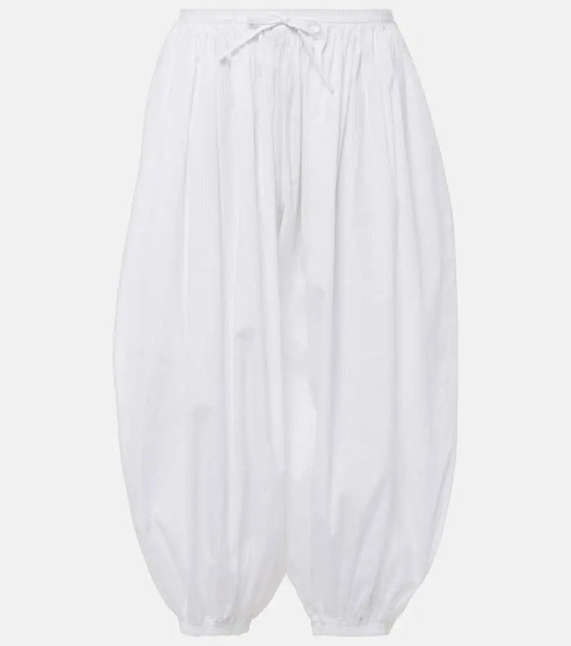 Alaïa Pleated cotton poplin wide-leg pants