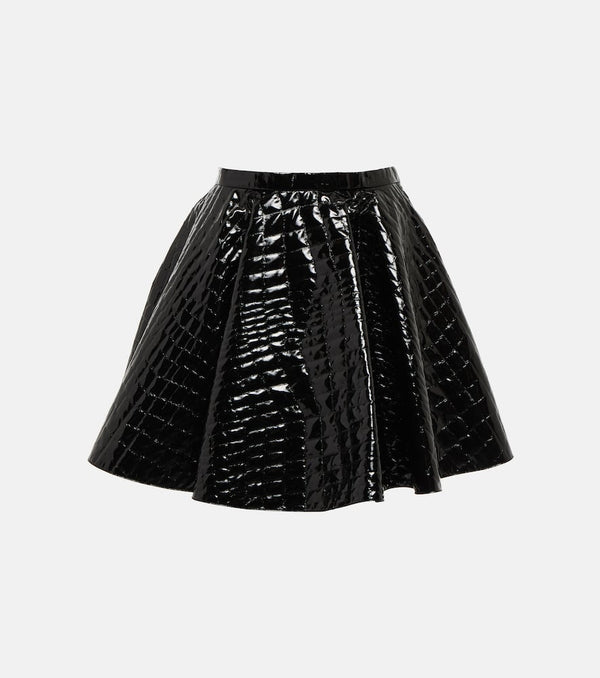 Alaïa Pleated croc-effect miniskirt