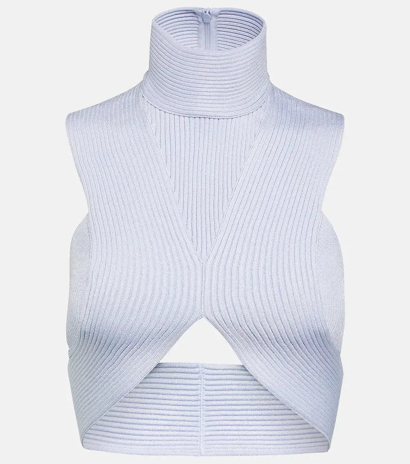 Alaïa Ribbed-knit crop top