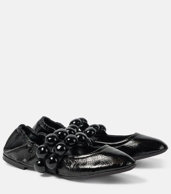 Alaïa Sphere patent leather Mary Jane flats | LYBSTORE