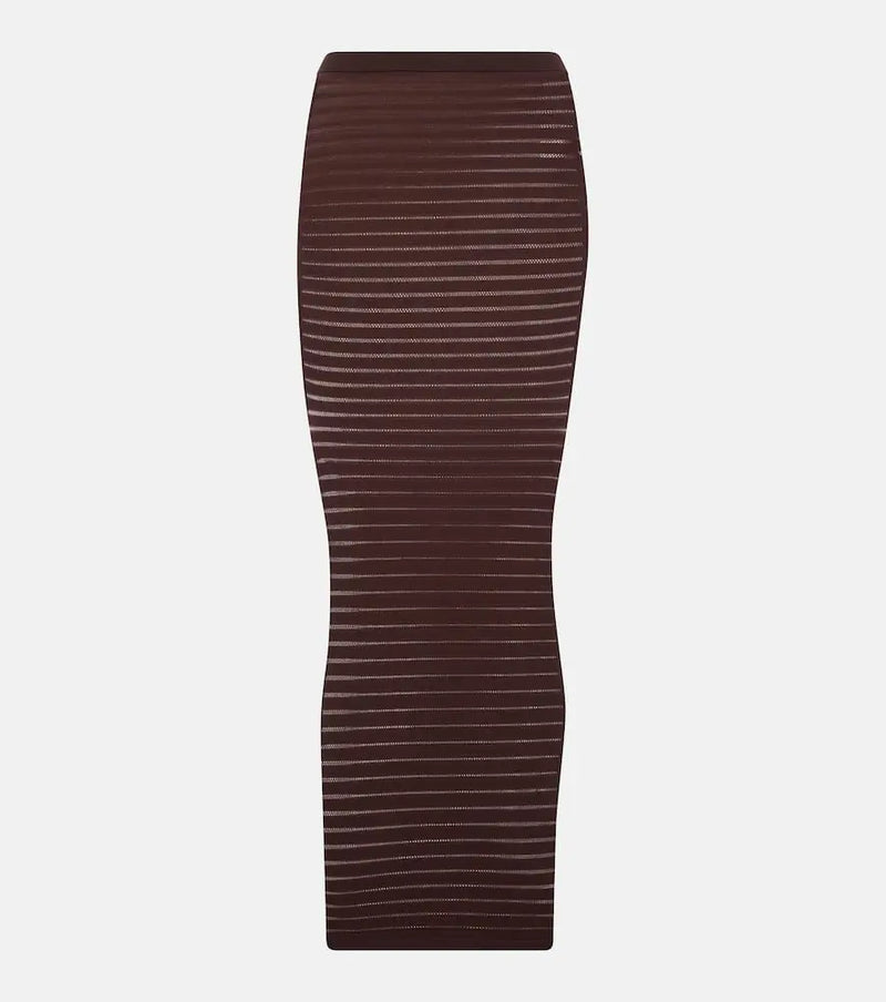 Alaïa Striped maxi skirt