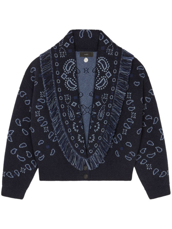 Alanui Bandana Wool And Cashmere Blend Cardigan