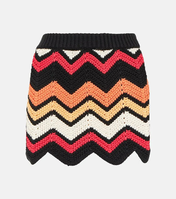 Alanui Kaleidoscopic cotton-blend miniskirt | LYBSTORE