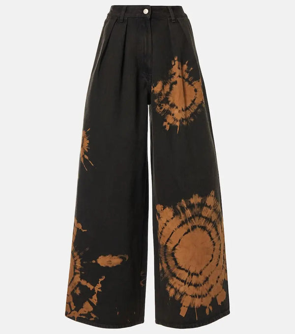 Alanui Printed cotton wide-leg pants | LYBSTORE