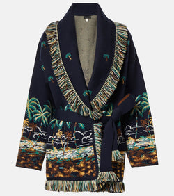 Alanui Virgin wool jacquard cardigan